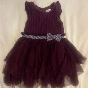 Matilda Jane Purple Dress with Tulle Skirt and Plaid Bow